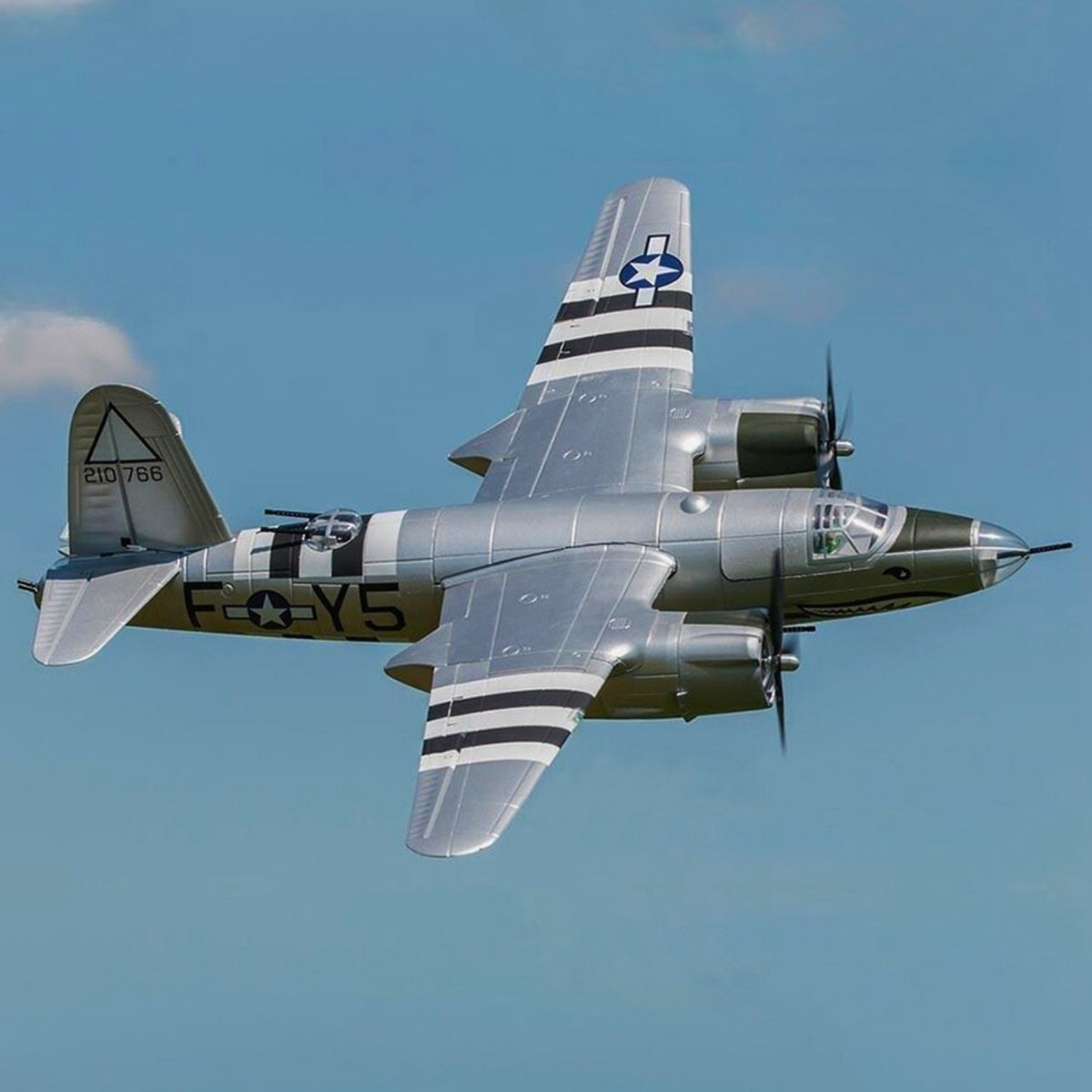 Dynam-B-26-Marauder-4S-Radio-Controlled-Twin-Warbird-Plane-1.5m-Flaps-Silver-DY8972SV-SRTF_1