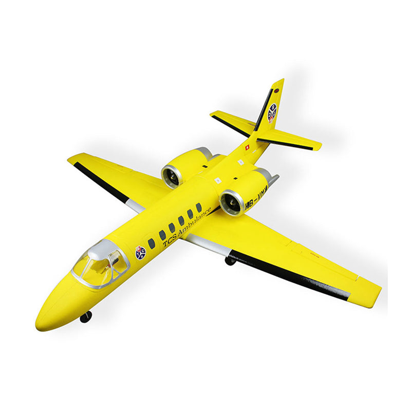 Dynam Cessna 550 Turbo Jet V2 Yellow Twin 64mm EDF Jet RC Plane PNP/BNF/RTF - DY8937YL