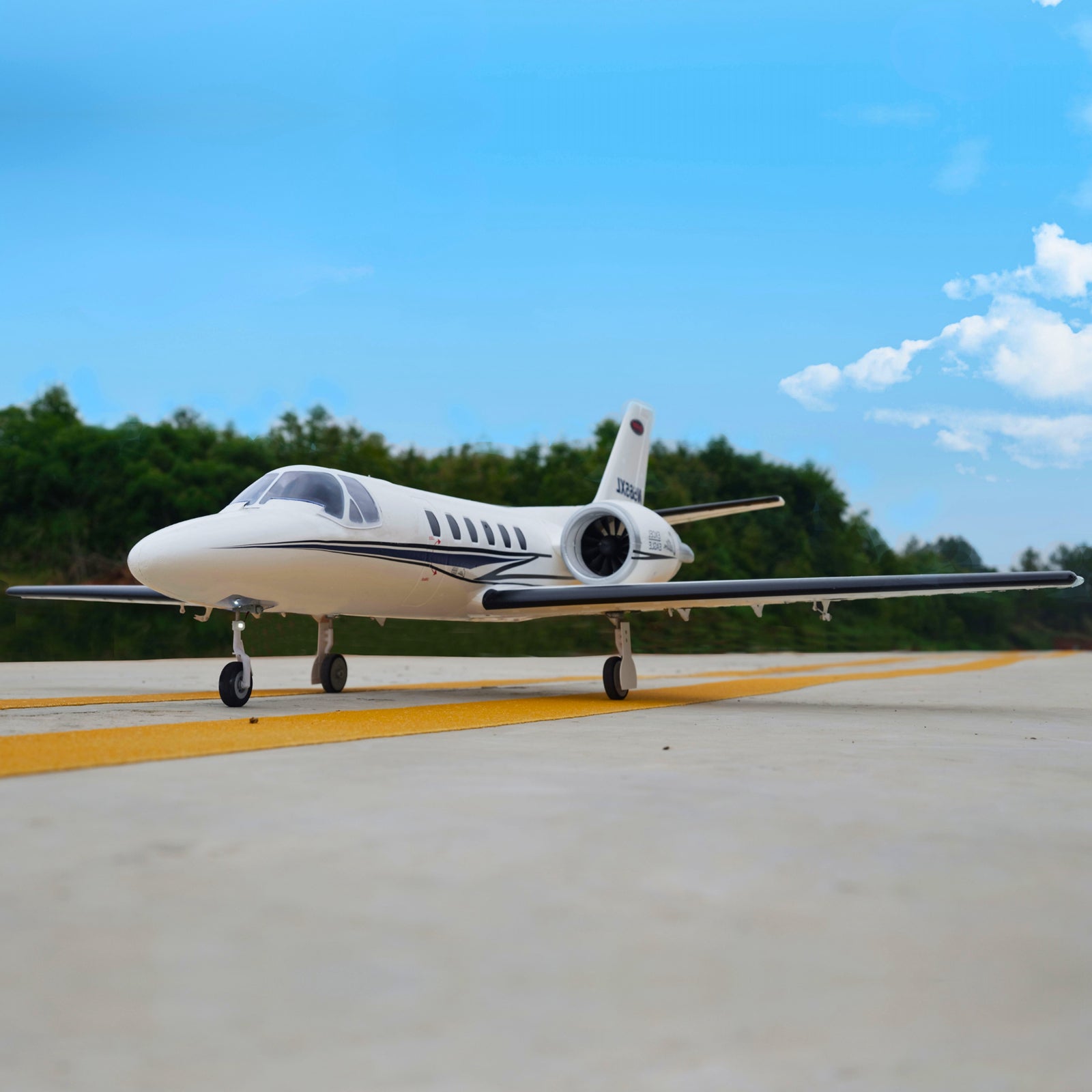 ✨🔄 Upgraded! Pre-Order Dynam Cessna 550 Turbo Jet V3 White 4S Twin 64mm RC EDF Jet w/ Flaps