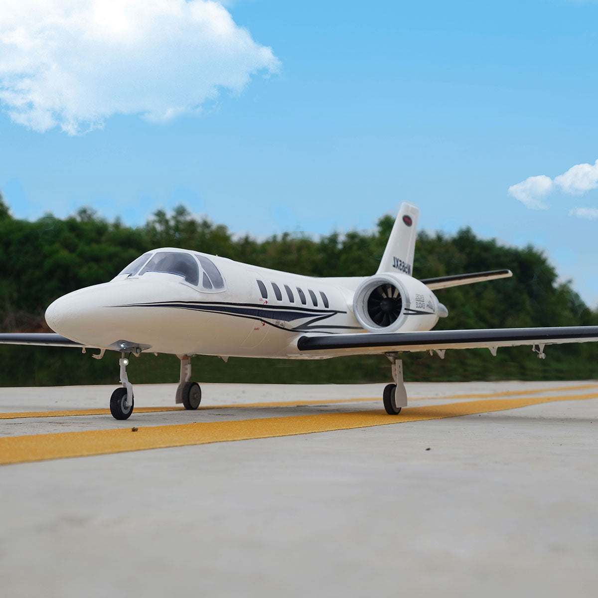 Dynam Cessna 550 Turbo Jet V3 White 4S Twin 64mm RC EDF Jet
