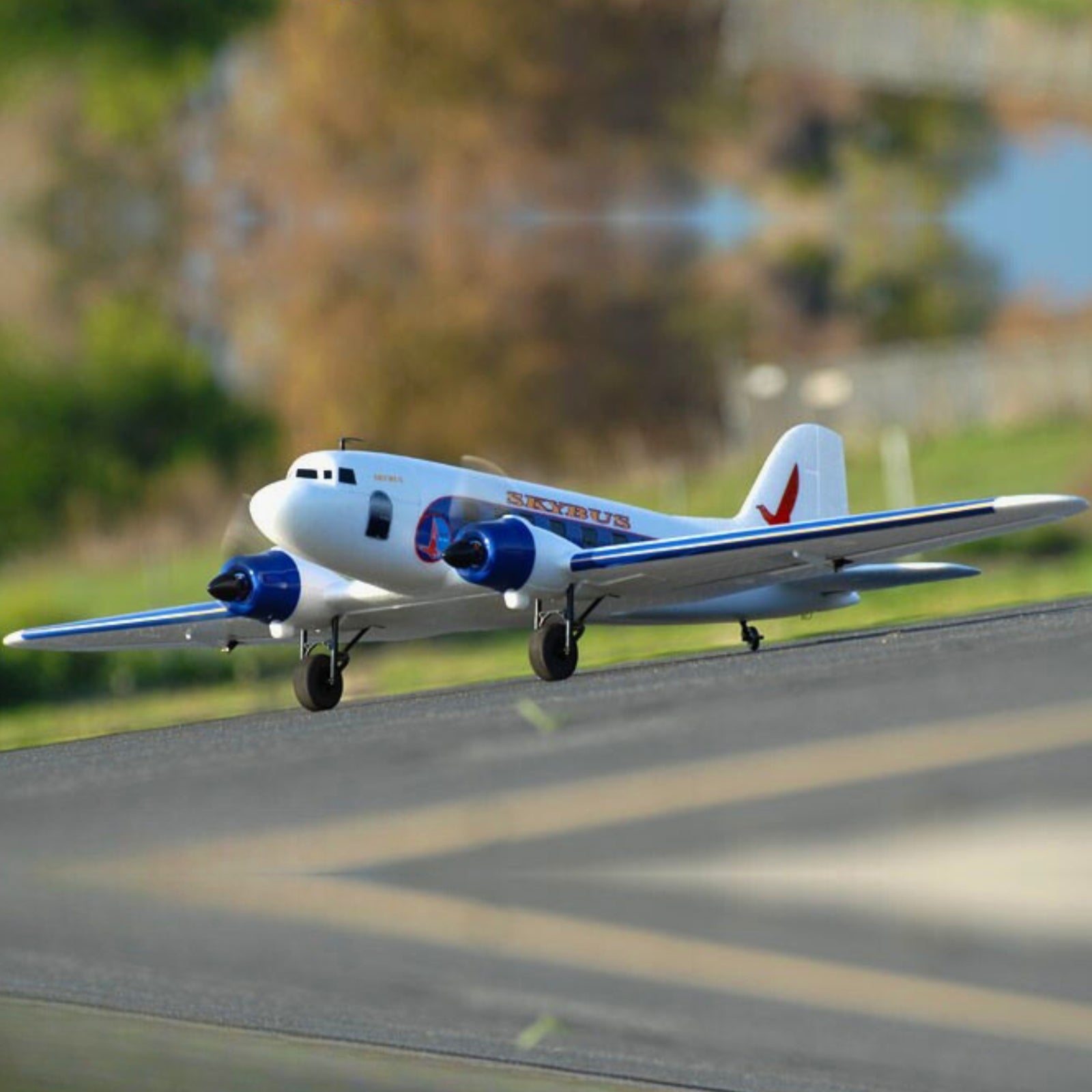 Dynam DC-3 Skybus White RC Warbird Plane 1500mm