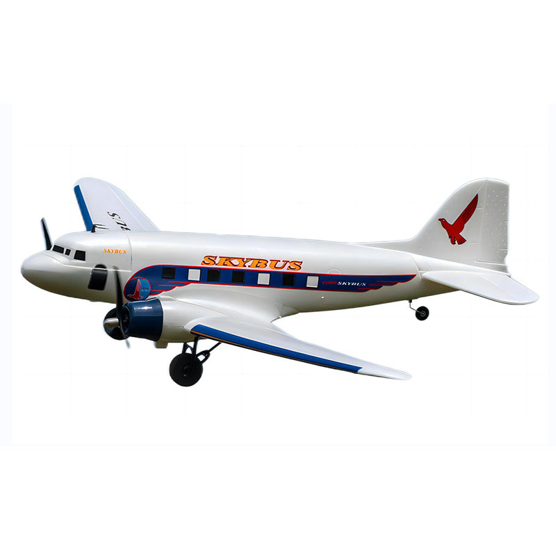 Dynam DC-3 Skybus White RC Warbird Plane 1470mm 58inch Wingspan PNP/BNF/RTF - DY8931WT
