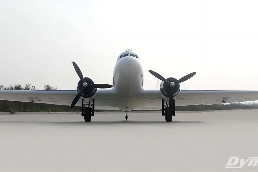 Dynam DC-3 Skybus White RC Warbird Plane 1470mm 58inch Wingspan PNP/BNF/RTF - DY8931WT