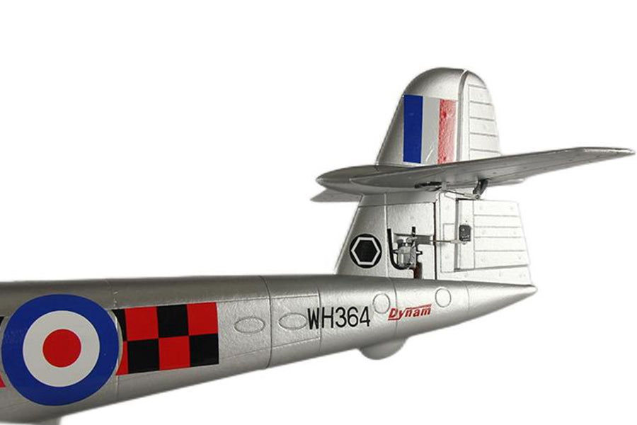 Dynam Gloster Meteor F8 V2 Silver 6S Twin 70mm EDF RC Jet PNP/BNF/RTF - DY8974SV
