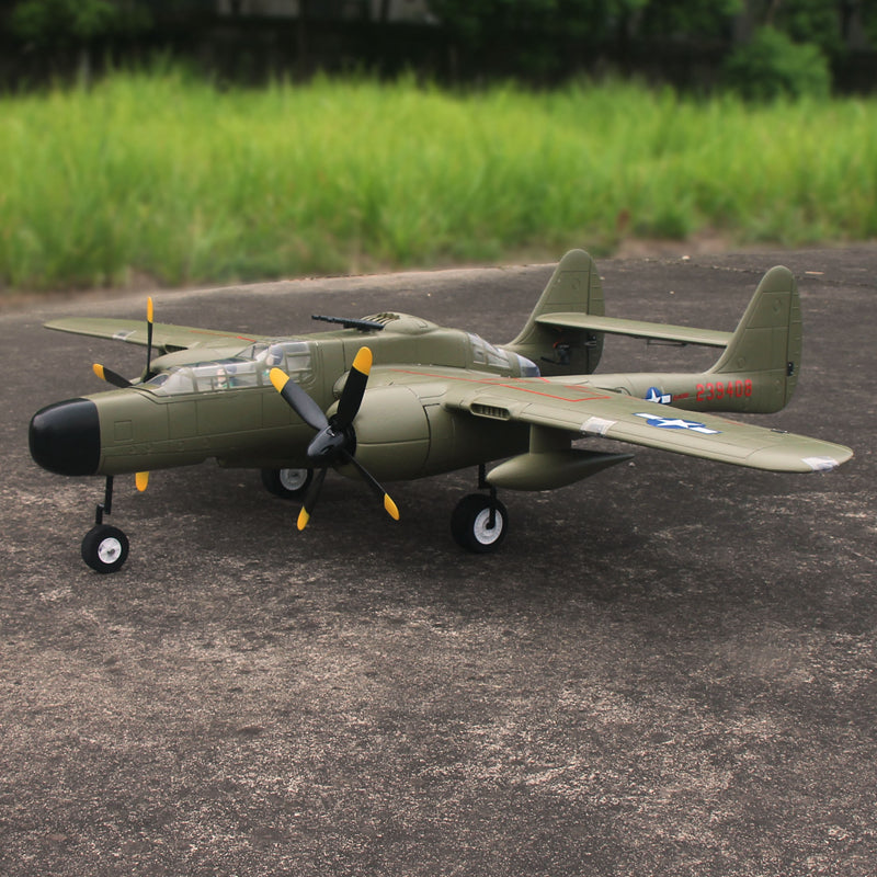 Dynam P-61 Black Widow Green 4S Twin Engine RC Warbird Plane 1500mm w/ Flaps