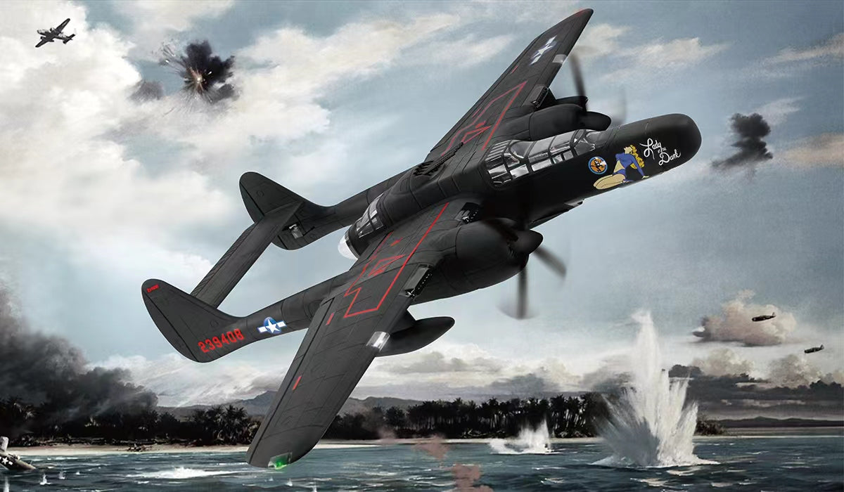 Dynam P-61 Black Widow Twin Engine RC Warbird Plane 1500mm Wingspan Flyling DY8973 PNP