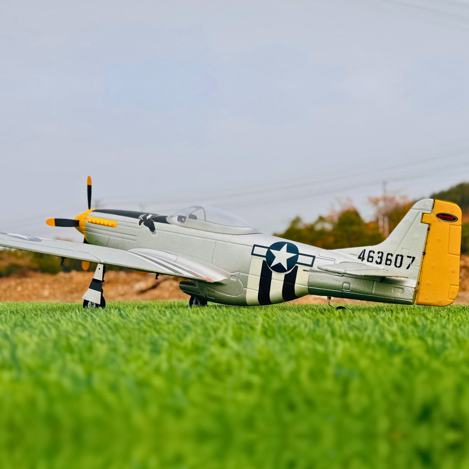 Dynam P-51 Mustang V2 Silver RC Warbird Plane 1200mm