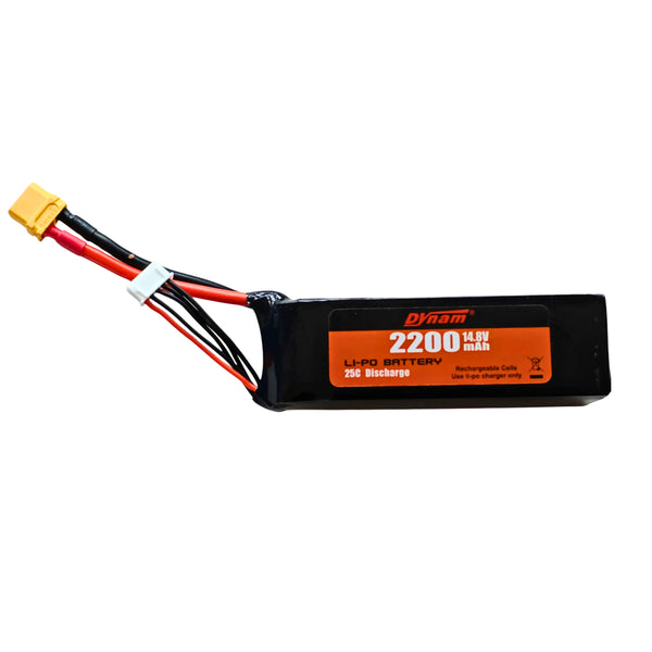 Dynam RC 14.8V 4S 2200mAh Lipo Battery w/ XT60 Connector Dynam RC 14.8V 4S 2200mAh Lipo Battery w/ XT60 Connector