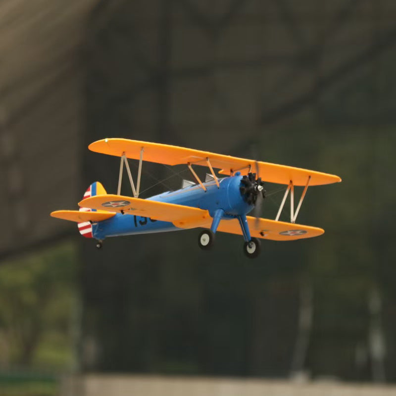 WATT AGE STEARMAN PT-17 ラジコン飛行機 Dynam Stearman PT-17 Blue 4S RC Biplane 1300mm