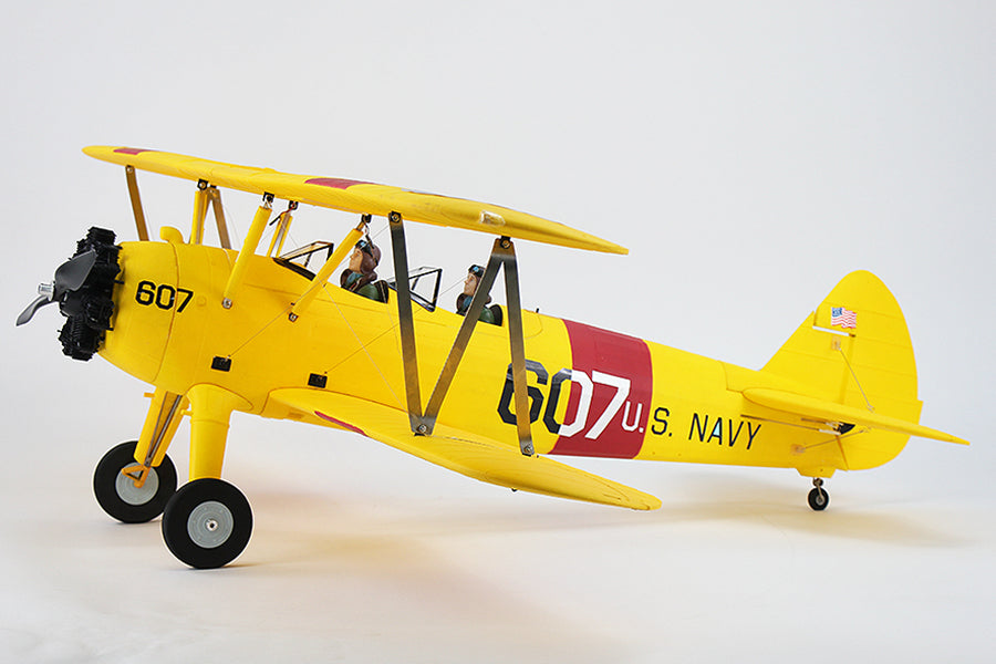 Dynam Stearman PT-17 Yellow 4S RC Biplane 1300mm 51inch Wingspan PNP/BNF/RTF - DY8977YL