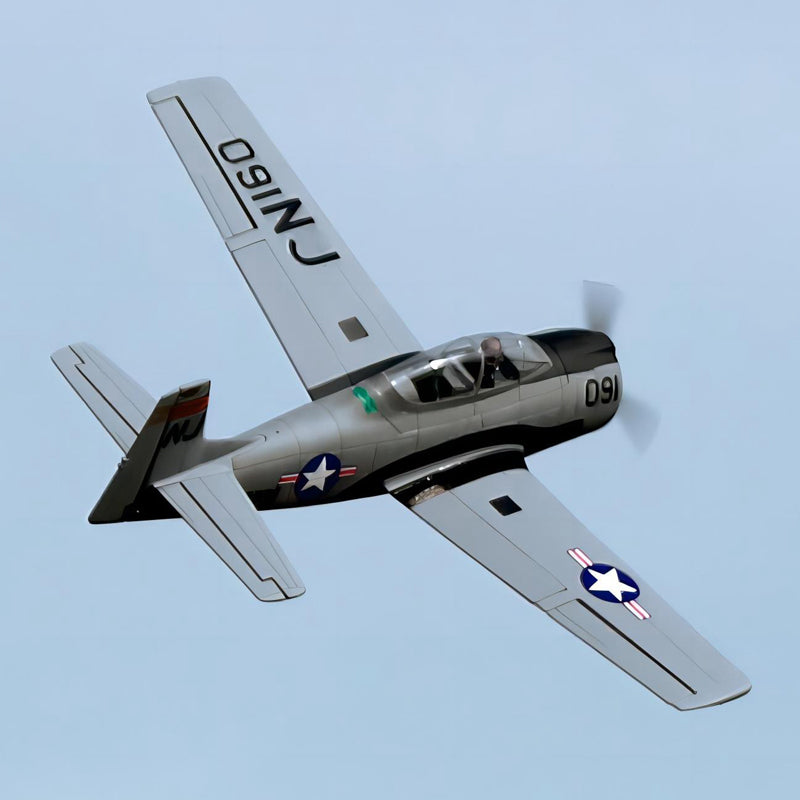 Dynam T28 Trojan V2 Grey RC Warbird Plane 1270mm 50inch Wingspan PNP/BNF/RTF - DY8940GY