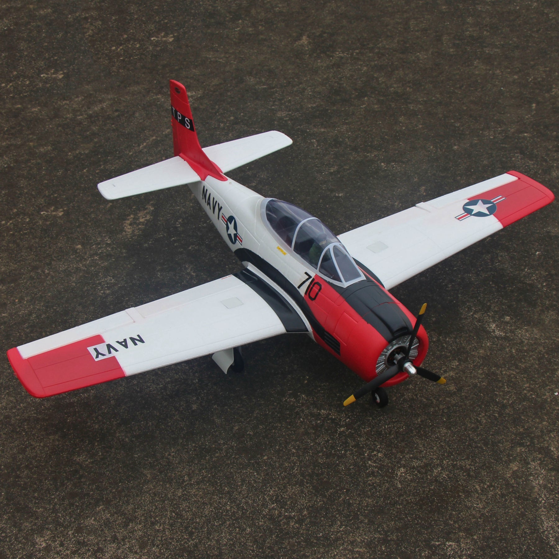 Dynam T-28 Trojan V2 Red 4S RC Warbird 1300mm w/ Flaps