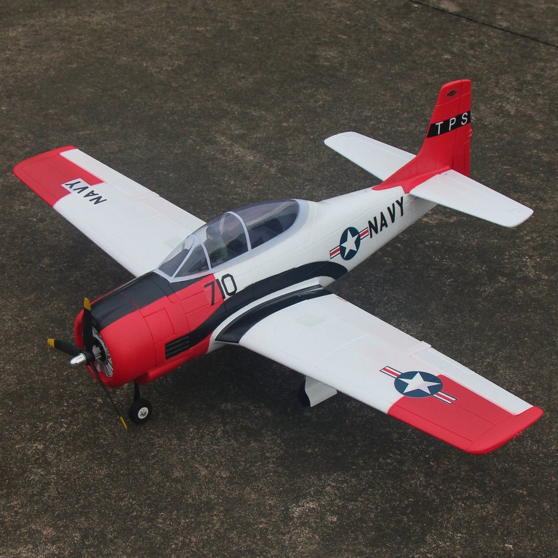 Dynam T-28 Trojan V2 Red 4S RC Warbird 1300mm w/ Flaps