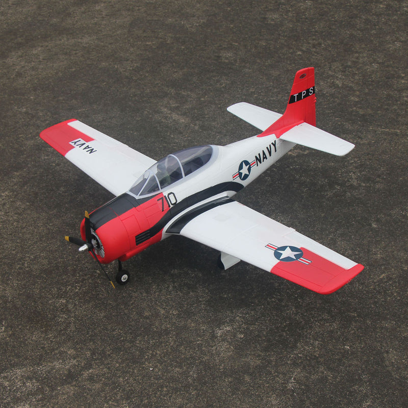 Dynam T-28 Trojan V2 Red 4S RC Warbird 1300mm w/ Flaps