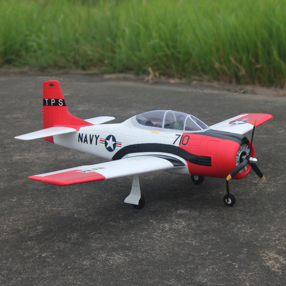 Dynam T-28 Trojan V2 Red 4S RC Warbird 1300mm w/ Flaps