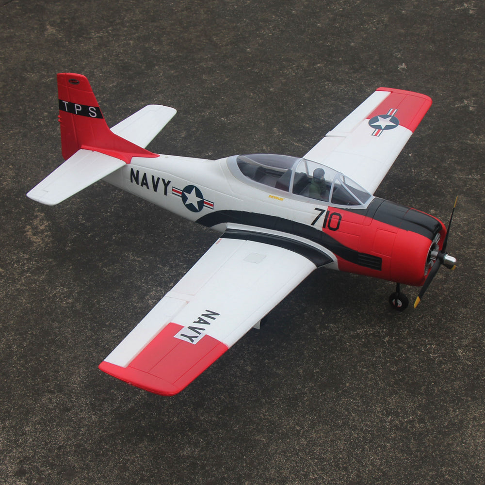 Dynam T-28 Trojan V2 Red 4S RC Warbird 1300mm w/ Flaps