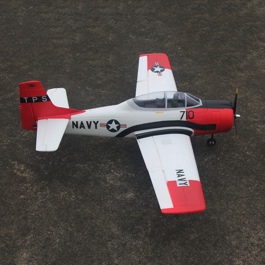 Dynam T-28 Trojan V2 Red 4S RC Warbird 1300mm w/ Flaps