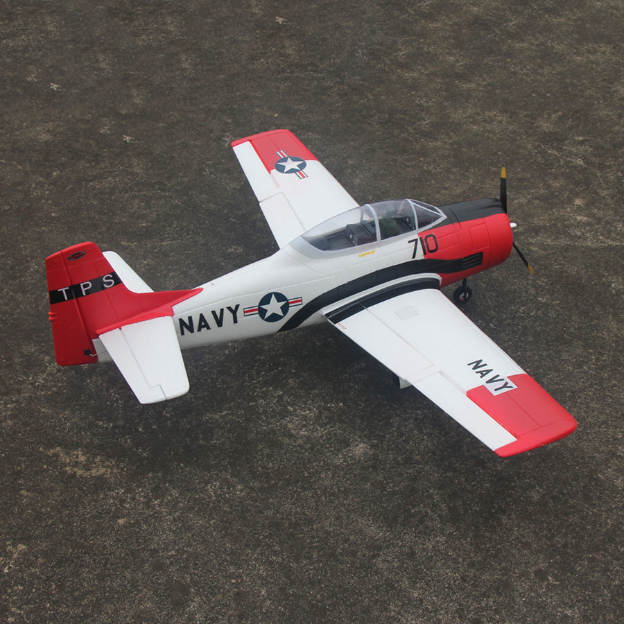 Dynam T-28 Trojan V2 Red 4S RC Warbird 1300mm w/ Flaps