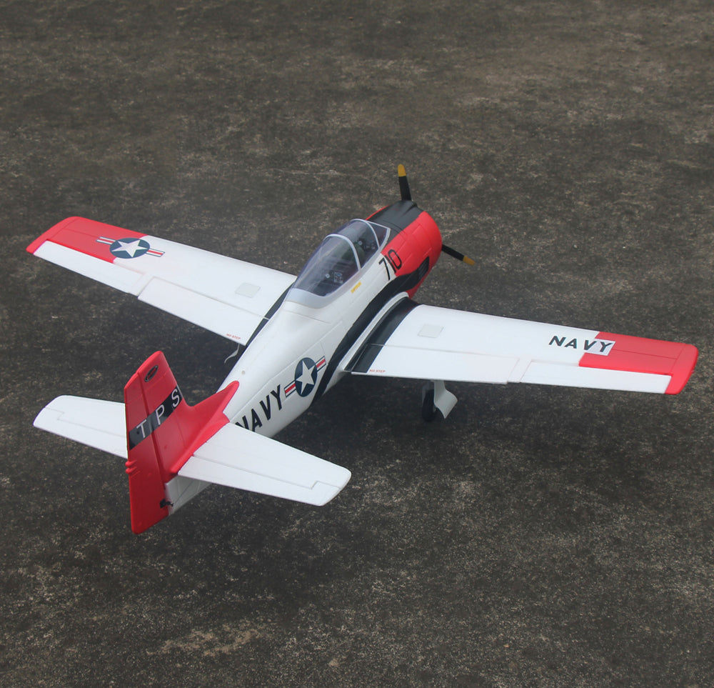 Dynam T-28 Trojan V2 Red 4S RC Warbird 1300mm w/ Flaps