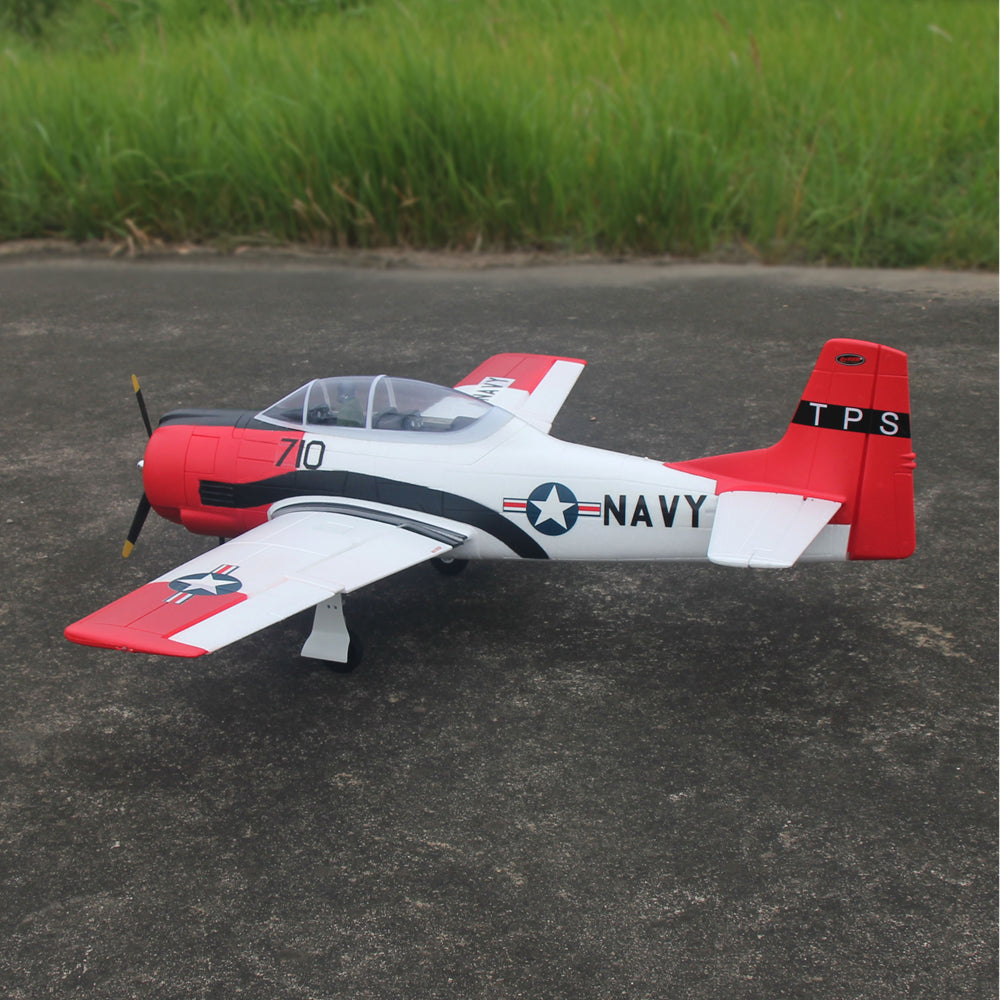 Dynam T-28 Trojan V2 Red 4S RC Warbird 1300mm w/ Flaps