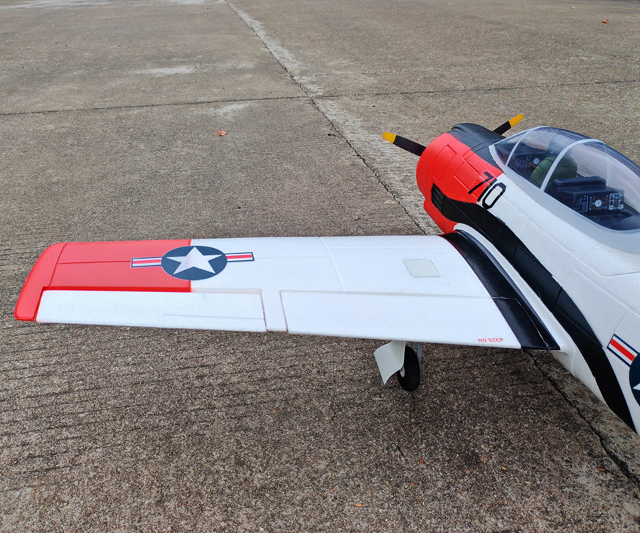 Dynam T-28 Trojan V2 Red 4S RC Warbird 1300mm w/ Flaps