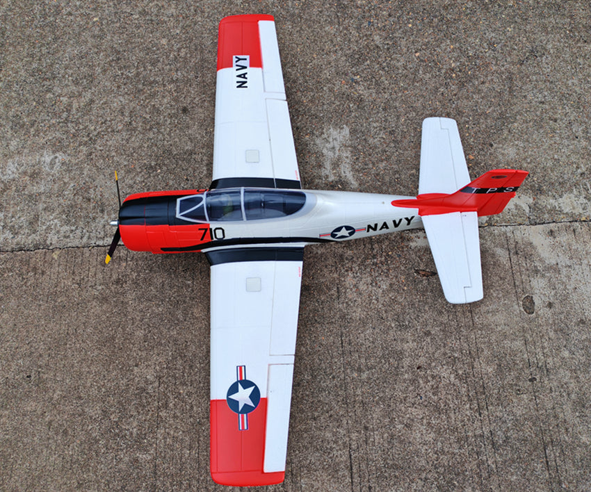 Dynam T-28 Trojan V2 Red 4S RC Warbird 1300mm w/ Flaps
