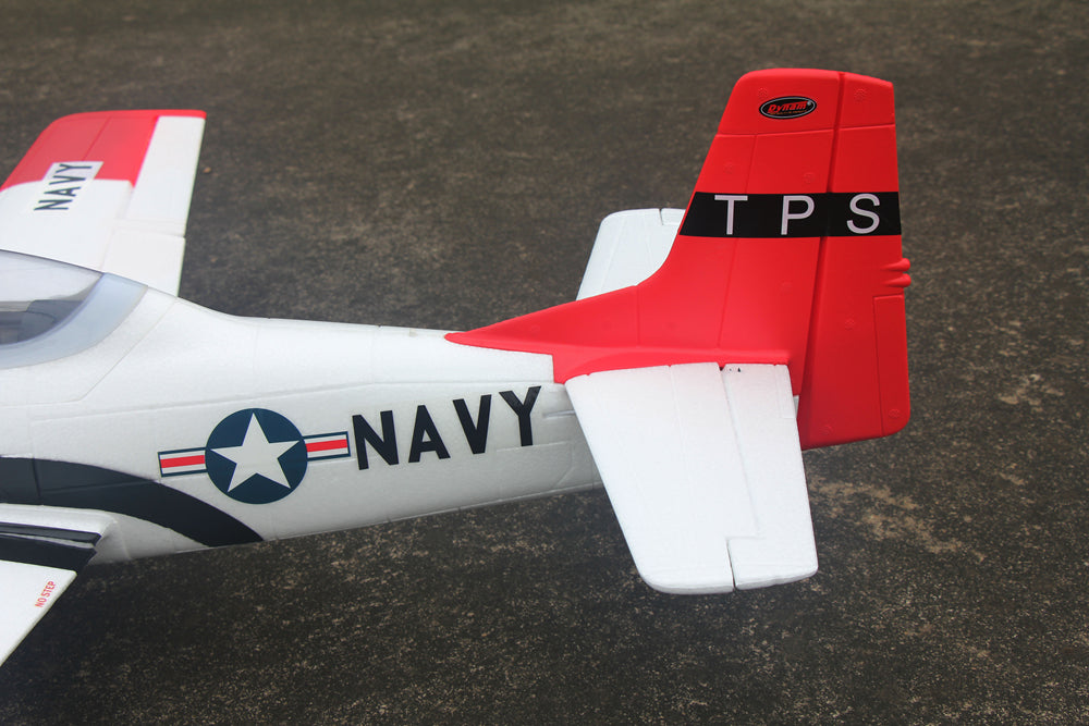 Dynam T-28 Trojan V2 Red 4S RC Warbird 1300mm w/ Flaps
