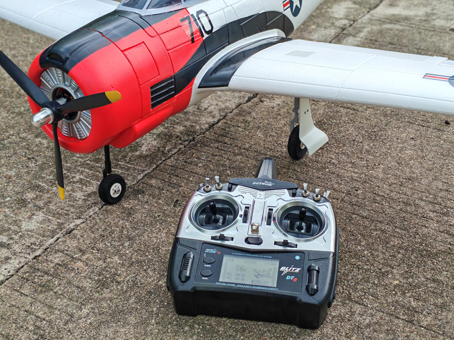 Dynam T-28 Trojan V2 Red 4S RC Warbird 1300mm w/ Flaps