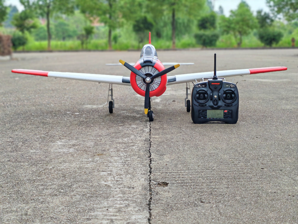 Dynam T-28 Trojan V2 Red 4S RC Warbird 1300mm w/ Flaps