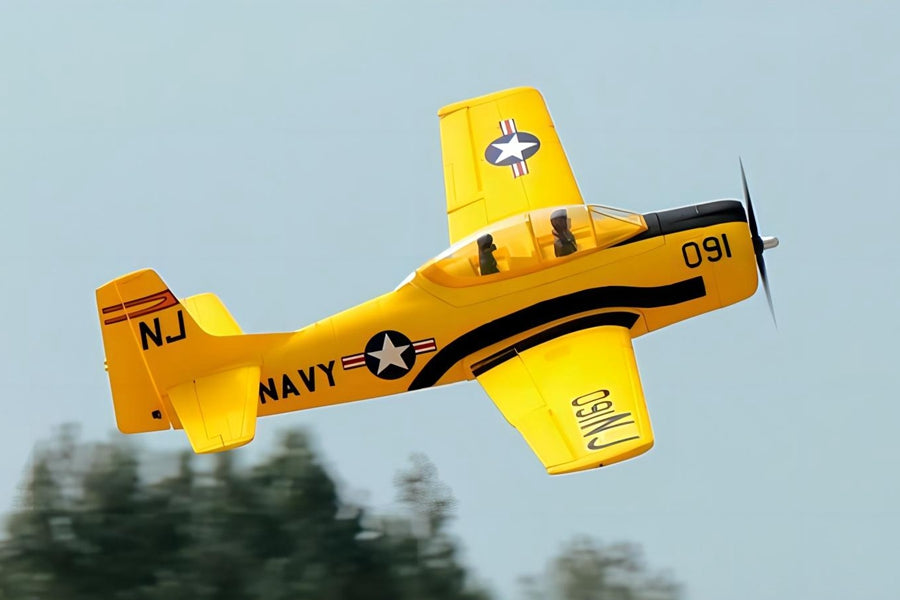 Dynam T-28 Trojan V2 Yellow 4S RC Warbird 1270mm w/ Flaps