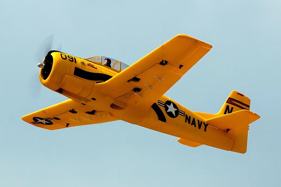 Dynam T-28 Trojan V2 Yellow 4S RC Warbird 1270mm w/ Flaps