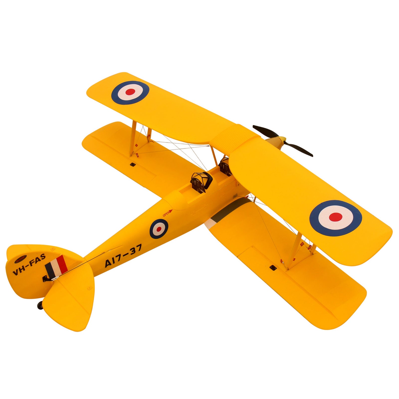 Dynam Tiger Moth DH. 82 V2 Yellow 4S RC Biplane 1300mm