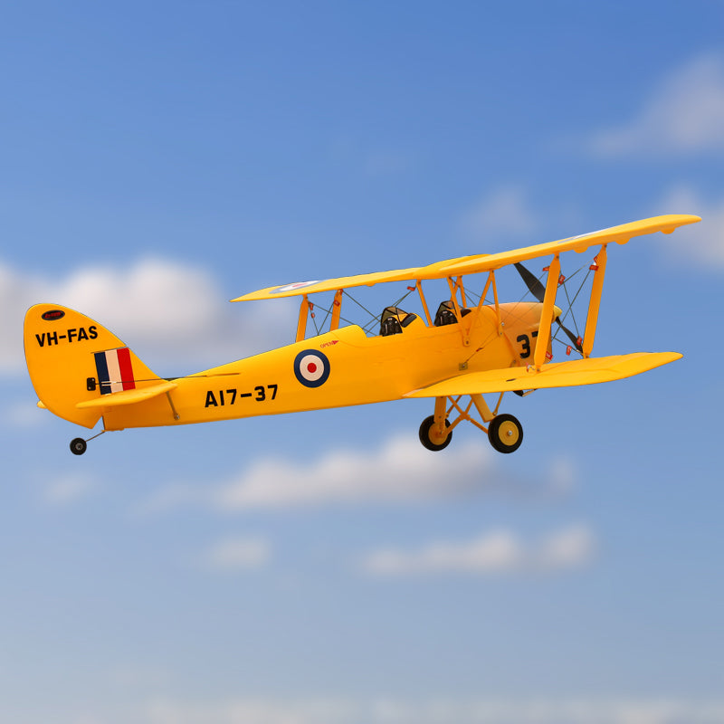 Dynam Tiger Moth V2 Yellow RC Biplane 1270mm 50inch Wingspan PNP/BNF/RTF - DY8958YL