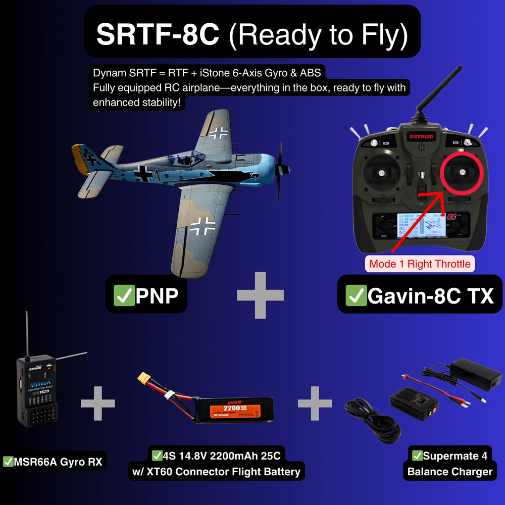 Dynam フォッケウルフ FW-190 V3 4S RC ウォーバード 1300mm フラップ付き