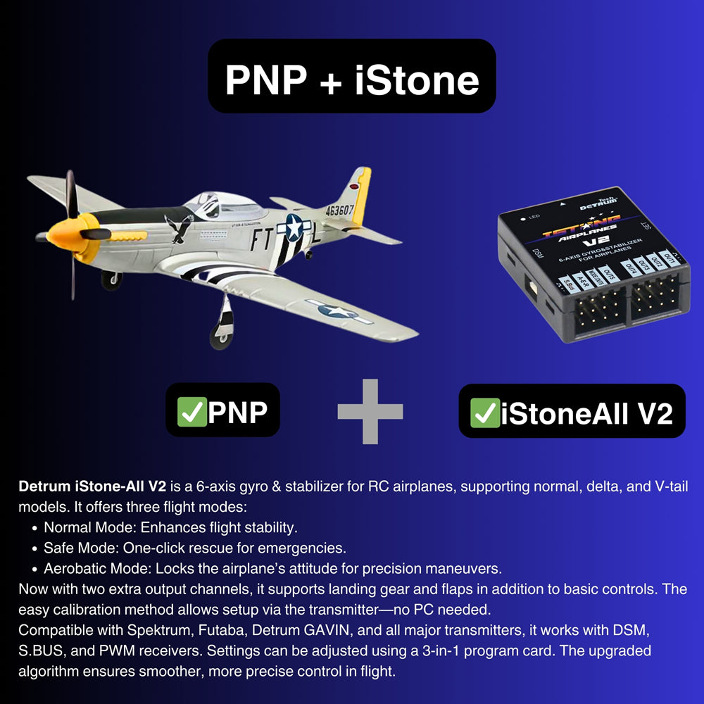 Dynam P-51 マスタング V2 シルバー RC ウォーバード プレーン 1200mm