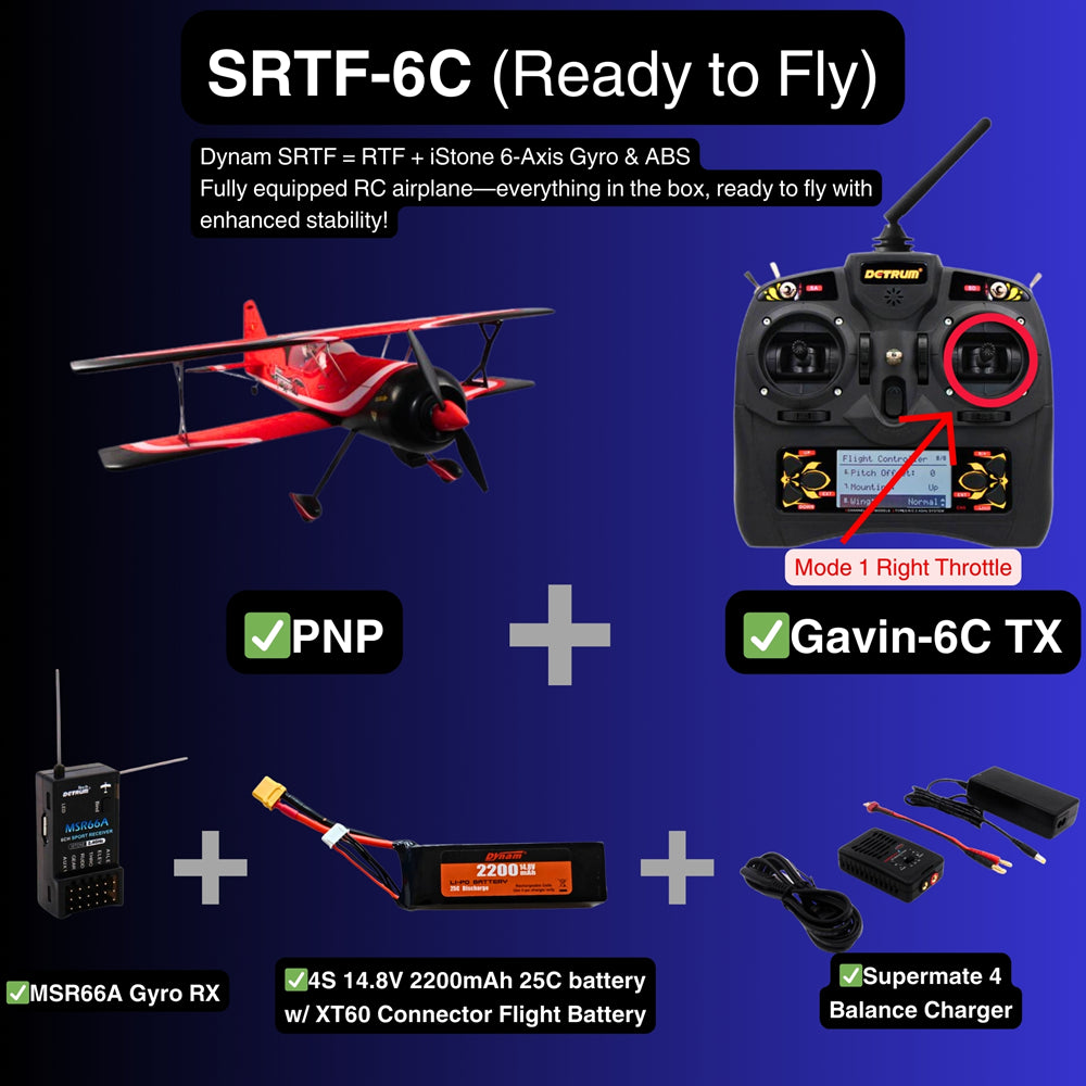 Dynam Pitts Python Red 4S RC 3D Aerobatic Sport Biplane